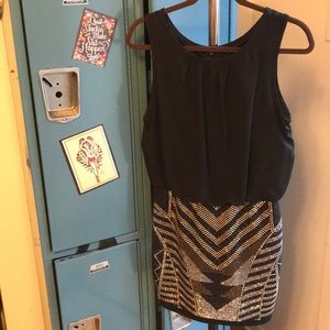 Black & Silver Sexy Studded Dress 🍀